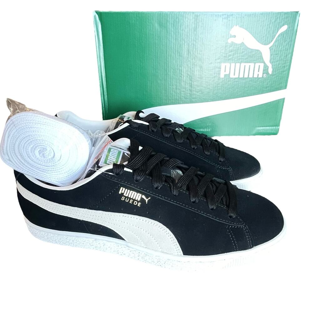 Puma Suede Classic Xxi Sneakers Mens 12, Womens 13.5 Shoes Black & White Box New - Picture 9 of 14
